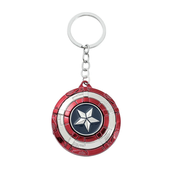 Marvel Captain America Shield Keychain Fun Rotate Relieve Anxiety Toy Keyring Avengers Car Bag Key Holder SS69 6.69 Keychain 2