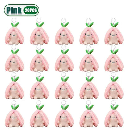 Funny Strawberry Carrot Rabbit Plush Toys Stuffed Into Fruit Transform Soft Animals Bunny Doll For Boys Girls Birthday Gift