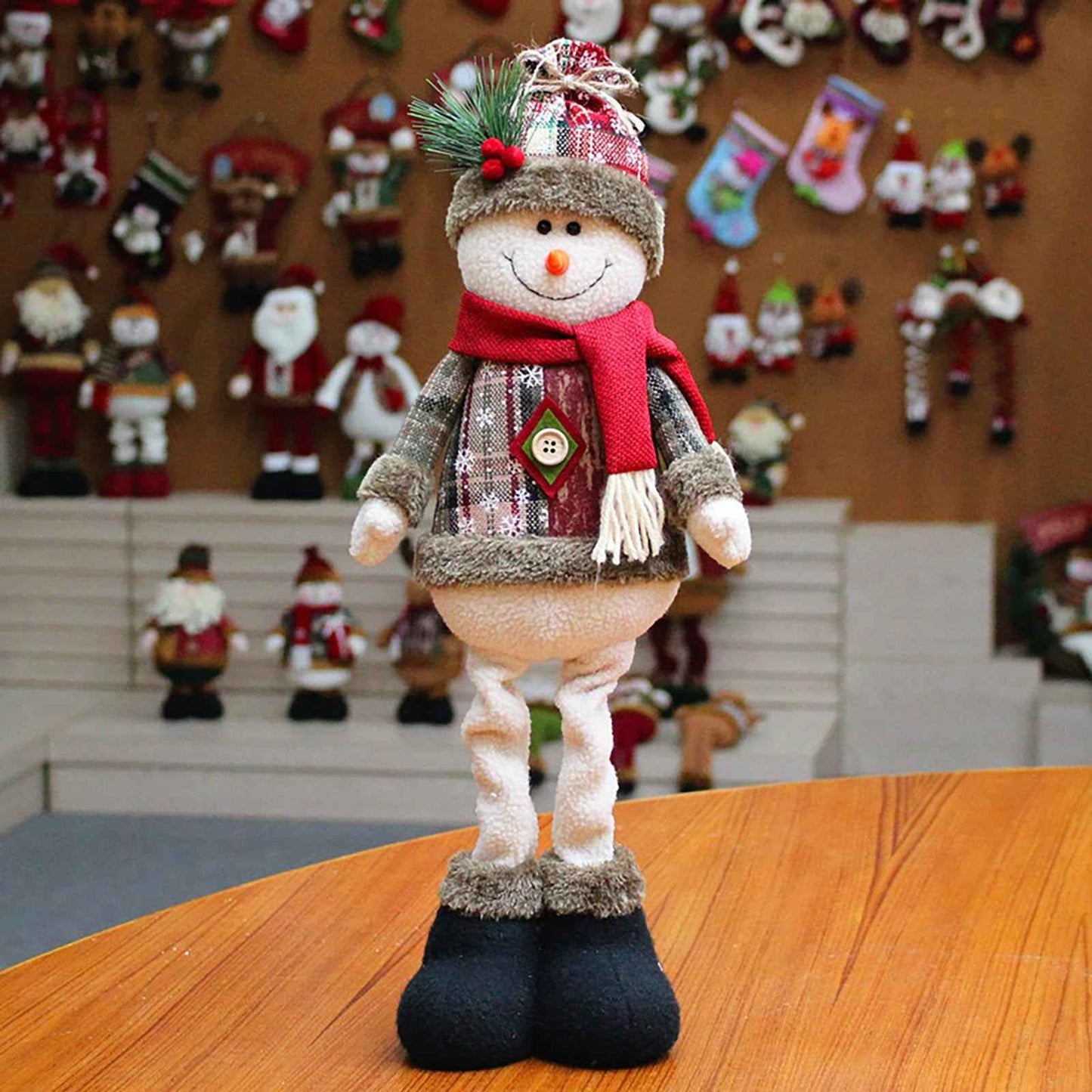 3PCS Christmas Decorative Christmas Dolls Reindeer Snowman Santa Claus Standing Doll New Year Ornament Christmas Merry Christmas