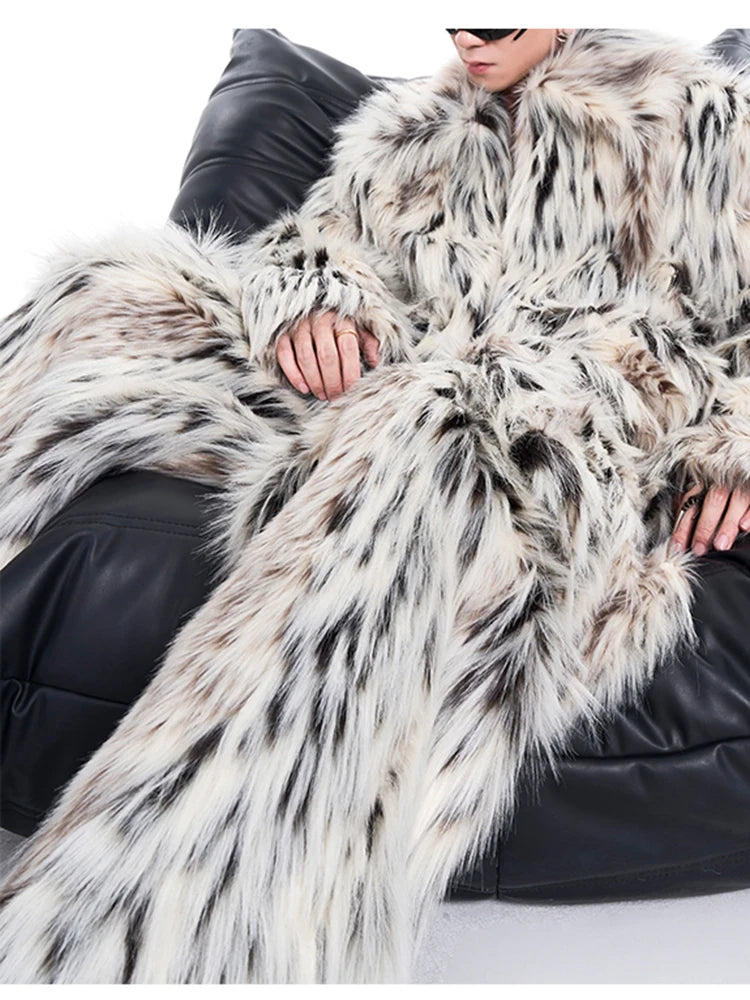 Mauroicardi Men's Faux Fur Wide Leg Pants