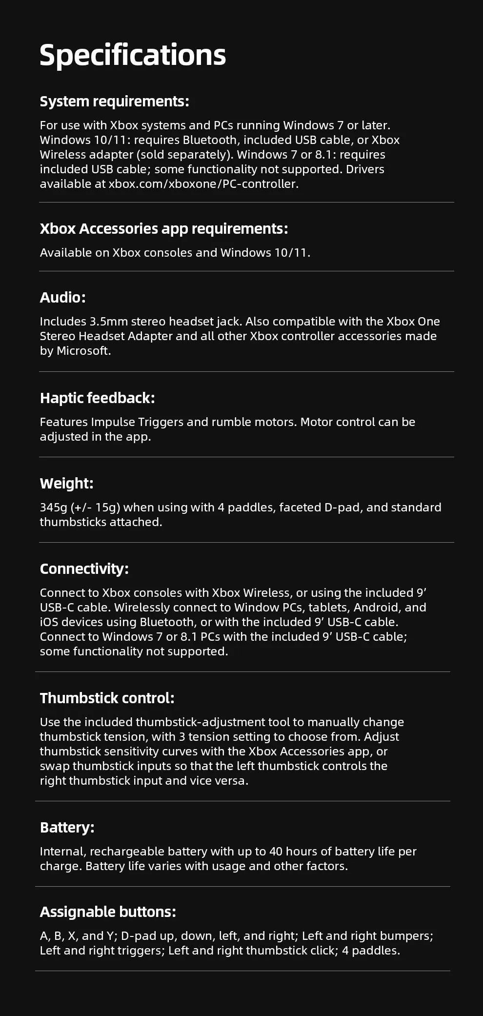 Microsoft Xbox Black Elite Wireless Controller Series 2  for Xbox Series S Xbox Series X XSS XSX 100% New Orginal  SS69