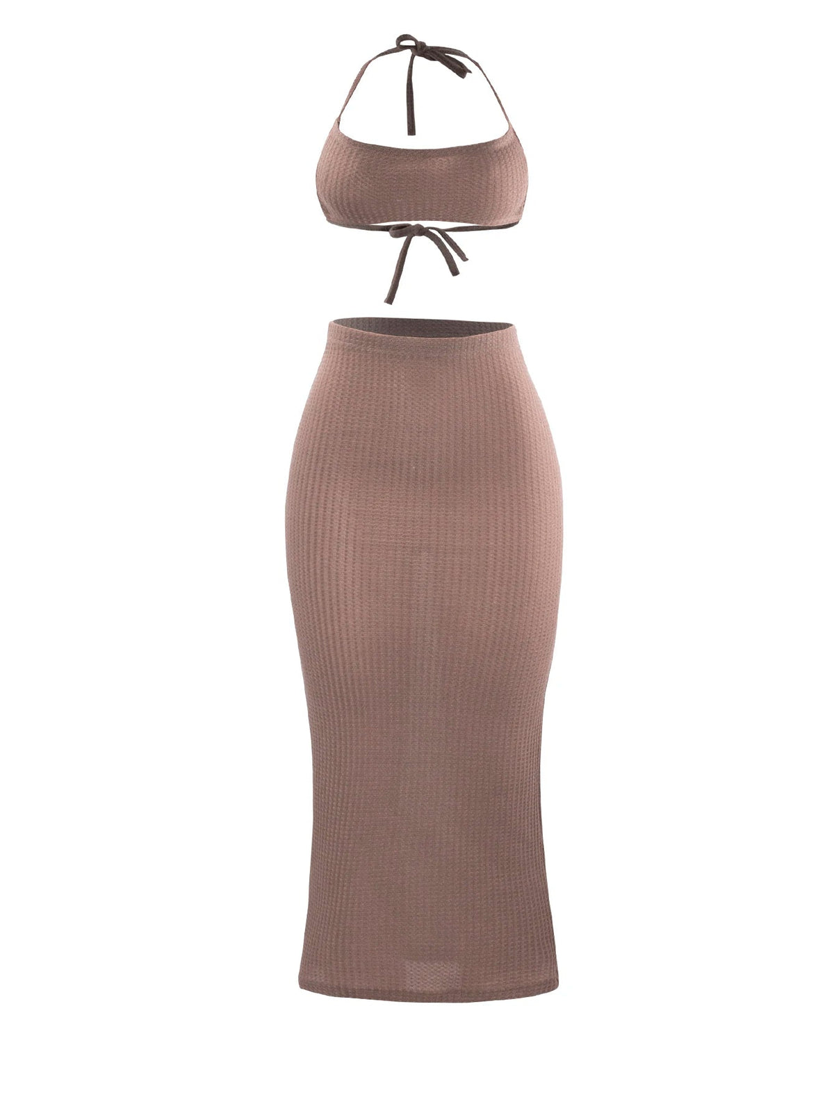 Women Long Skirt 2 Pcs Sets Sexy Strapless Tube Top Bodycon Maxi Skirts Y2k Two Piece Outfit Summer Clothing Beach Wear SS69