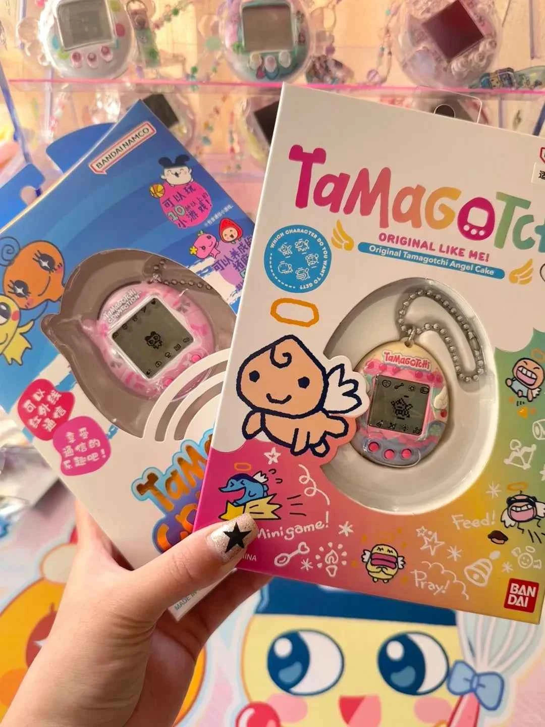 Bandai Tamagotchi Connection V3 Electronic Pet (Linked Ver.) - Elegant Bow/Blue Bubble New