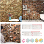 3D Foam Brick Wall Stickers, Waterproof Peel & Stick Panels 70x77cm