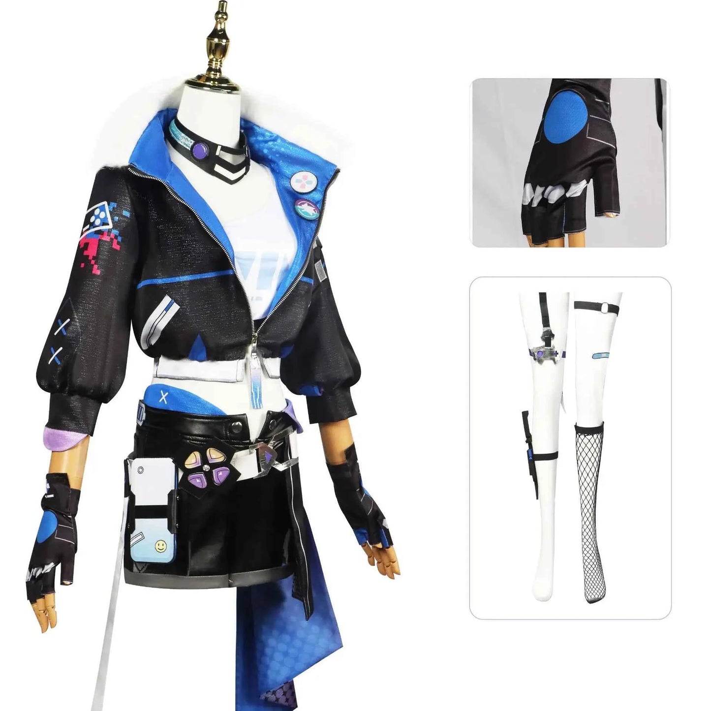 Silver Wolf Full Set Cosplay Costume Game Honkai Start Rail Silver Wolf Cosplay Costumes Wig Outfit Uniform With Accessories