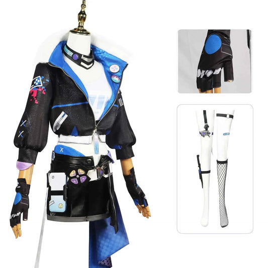 Silver Wolf Full Set Cosplay Costume Game Honkai Start Rail Silver Wolf Cosplay Costumes Wig Outfit Uniform With Accessories