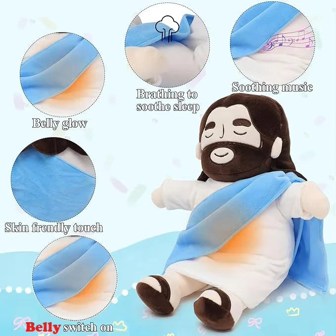 Breath Jesus Plush Doll Soothing Placation Toys Soft Respirable Jesus Plushies Comforting Jesus Heart Toy Easter Christmas Gifts SS69