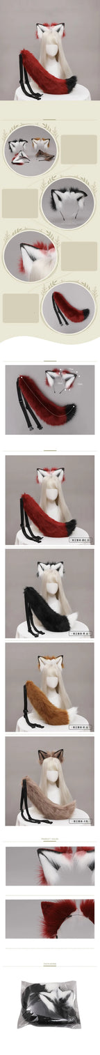 Handmade Faux Fur Fox Ears & Tail Cosplay Headband