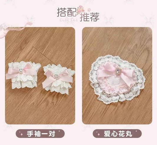 Original New Spring Summer Cute Print Short-sleeved Lolita OP Dress Japanese Sweet Girl Mass-produced Kawaii Bow Short Dresses