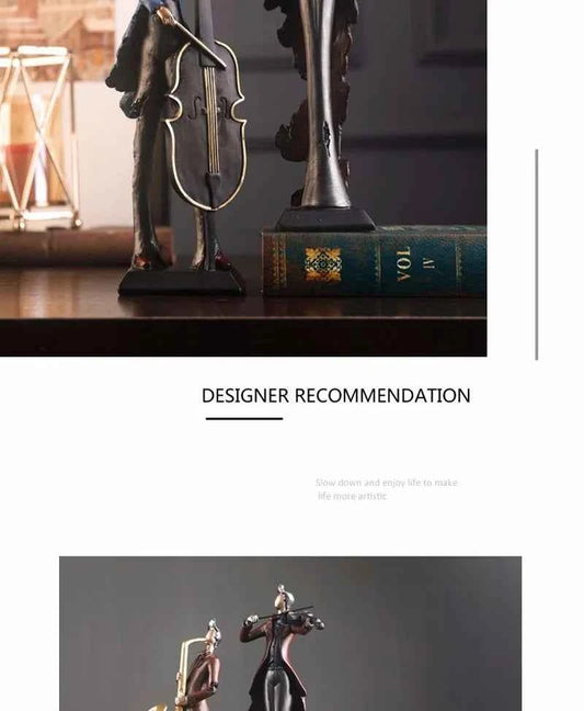 Vintage Musical Instrument Resin Figure Ornaments Figurines Home Decoration Accessories for Living Room Ornaments for Home Decor