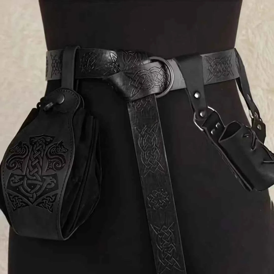 SS69 Medieval Knight Belt Synthetic Leather Renaissance Costume Sword Holder