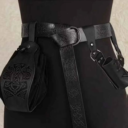 SS69 Medieval Knight Belt Synthetic Leather Renaissance Costume Sword Holder