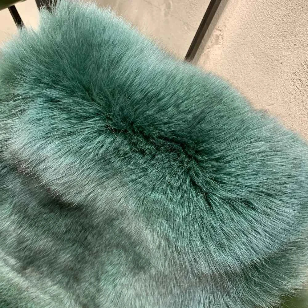 Real Fox Fur Coat for Women, Long Jacket, Warm Cloth, Natural Fur, Ladies, Winter, 22-06