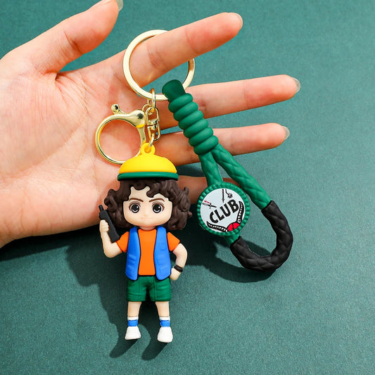 2026 New Fashion Bag Accessories The Horror TV Keychain Mike Will Demogorgon With Strings Rope For Female Children Birthday Gift