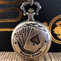 Vintage bronze poker cartoon quartz pocket watch the best gift for children men and women SS69