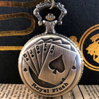 Vintage bronze poker cartoon quartz pocket watch the best gift for children men and women SS69