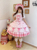 French Lolita Strap Dress Lace Patchwork Cosplay Outfit Y2K Vintage Elegant Girls Sweet Party Kawaii Dress Women Clothing 2026