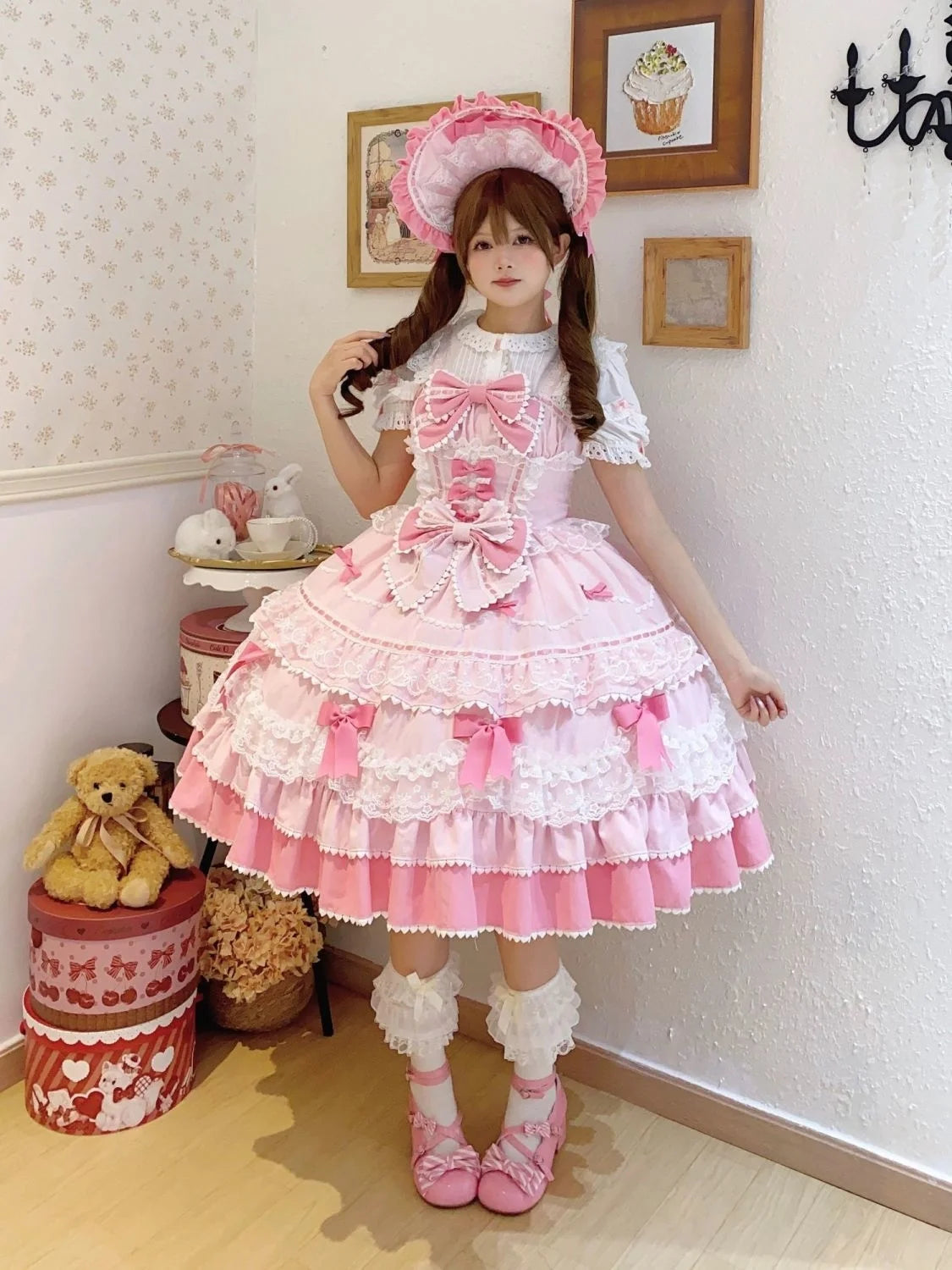 French Lolita Strap Dress Lace Patchwork Cosplay Outfit Y2K Vintage Elegant Girls Sweet Party Kawaii Dress Women Clothing 2026