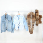2026 MAOMAOKONG Winter Clothing Women's Denim Jacket Detachable Fox Fur Lining With Real Raccoon Fur Collar Jean Jacket Fur Coat