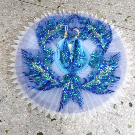 Yackalasi Professional White Swan Lake Pancake Ballet Tutu with Sequins