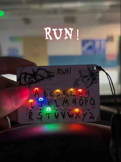 In Stock Strange Things Movie Merchandise Card Light Pendant 26 Letter Light Bag Car Charm Anime Merchandise Festival Gifts