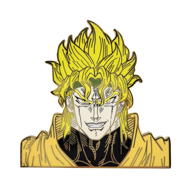 Dio Brando Metal Badge Anime JoJo's Bizarre Adventure Pins Manga Brooches for Bag Backpack Clothing Lapel ACG Cosplay Decor Gift