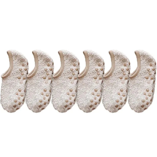 1/3Pairs Thickened Plush Socks Women Winter Warm Coral Fleece Sox Sleeping Slippers Silicone Non-slipInvisible Short Boat Socks