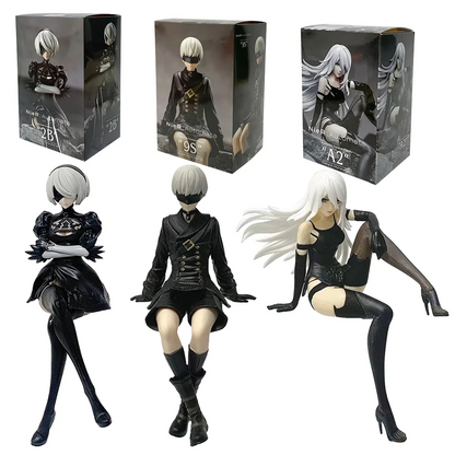 Nier Automata 2B A2 9S Sitting Position Game Figure Mechanical Lifeform Statue Collection Desktop Decoration  Toys Gifts SS69 61.69 A  B  C with box
