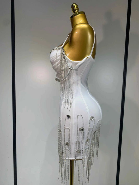 Women Sexy Backless Spaghetti Strap Bodycon Sleeveless Bandage Dress 2025 Elegant Prom Gown Club Evening Party Birthday Dresses