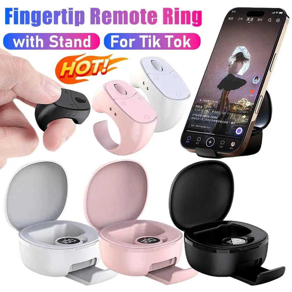 NEW Scrolling Ring Wireless Finger Shutter Remote Control Page Turner Phone Controller Camera Shutter Selfie Button For Tiktok