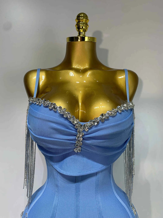 Women Sexy Backless Spaghetti Strap Bodycon Sleeveless Bandage Dress 2025 Elegant Prom Gown Club Evening Party Birthday Dresses