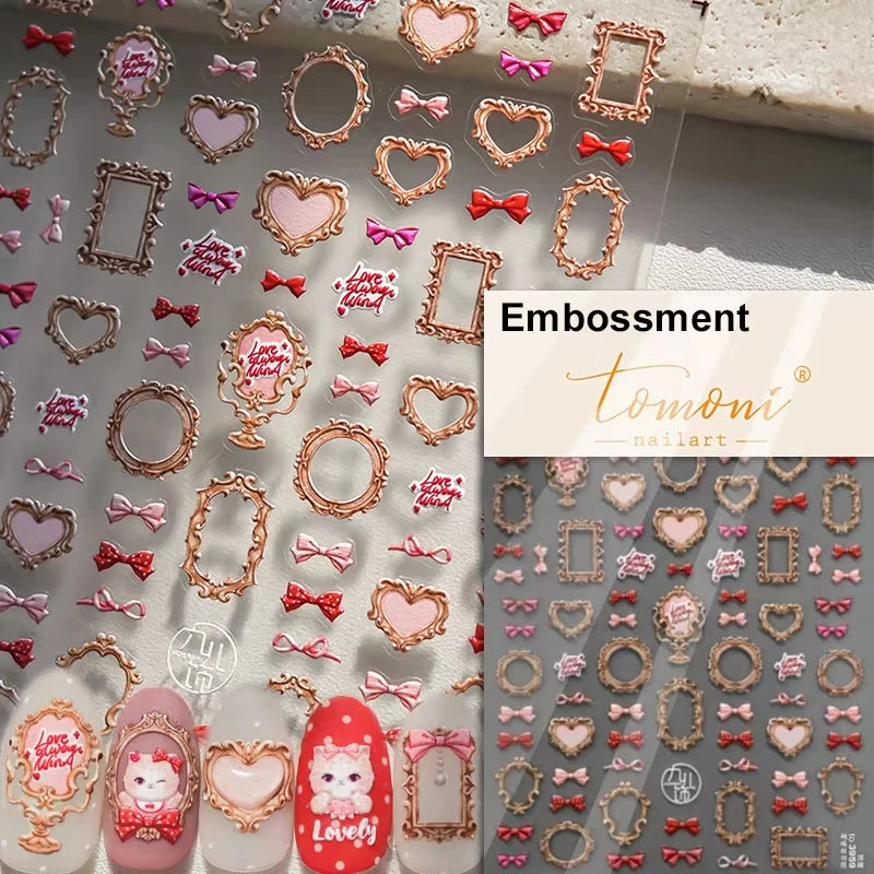 Cute Jelly Pink Cat Paw Print Nail Sticker Kawaii Pink Black Cat Claw 5D Embossed Self-Adhesive Nail Art Sticker Nail Art Decal SS69 7.69 TO3959