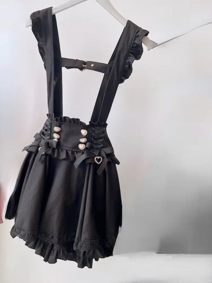 Japanese Kawaii Mini Cake Skirts Womens Jupe Fairy Bandage Lolita High Waist Y2k Aesthetic Sweet Lace Gothic JK Faldas Skirt SS69 24.69 1166 black / XS