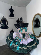 The Little Mermaid's Tears Younger Girls Party Wedding Dress Handmade Wedding Costume for Girls Lolita Girls Bridesmaid Dress