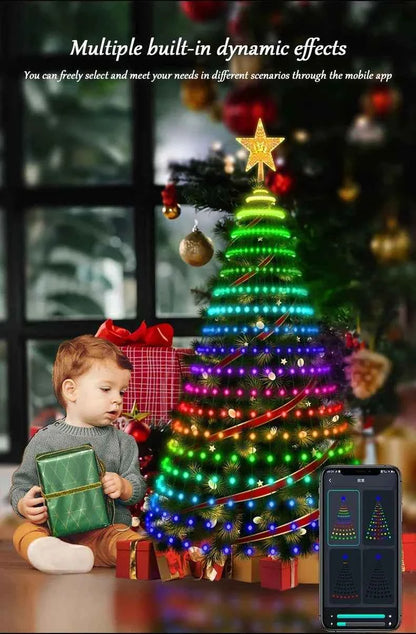2.1M LED Christmas Tree Decorative Light Lntelligent IDeal LED APP Application Control DIY Lmage Light String for Quick Shipping