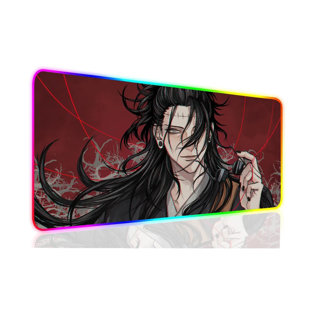 1pc Suguru Geto Jujutsu Kaisen Anime XXL RGB Gaming Mouse Pads HD Black Gamer Accessories Large LED SS69 24.69 z10 / 600x300x3mm
