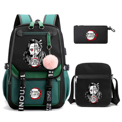 3Pcs Kamado Nezuko Demon Slayer Backpacks Set for Girls Anime School Bag Teenager Student Canvas Laptop Back Pack Women Rucksack SS69 51.69 4990739
