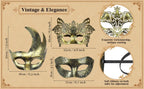 Masquerade Masks Bulk - Antique Vintage Venetian Carnival Party Costume