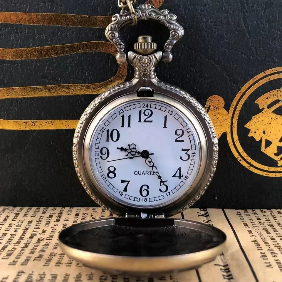 Vintage bronze poker cartoon quartz pocket watch the best gift for children men and women SS69