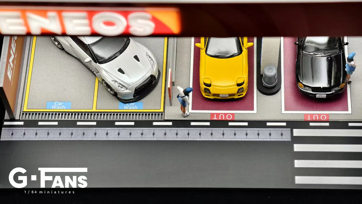 1/64 Scale Diecast Car Garage Diorama with LED Lighting