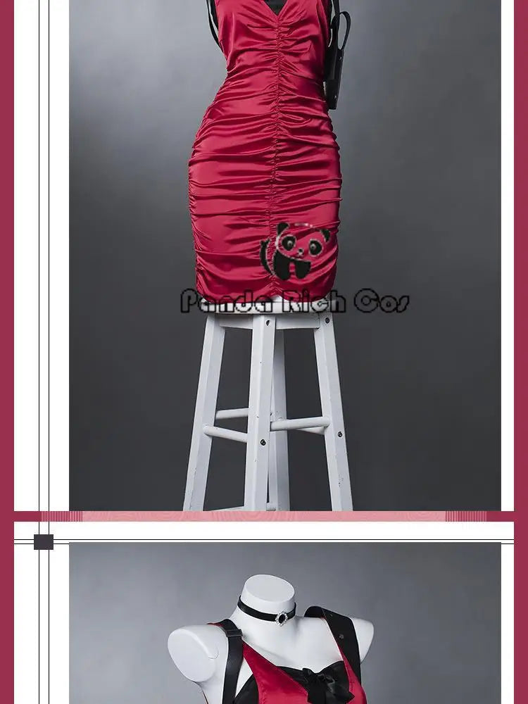 Ada Wong Resident Evil Red Cheongsam Cosplay Dress for Women