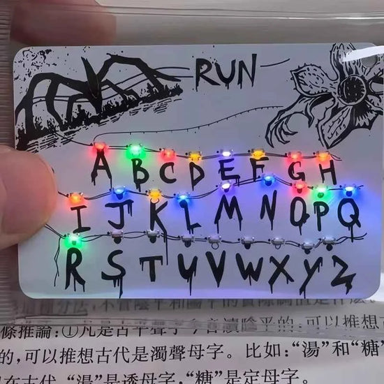 In Stock Strange Things Movie Merchandise Card Light Pendant 26 Letter Light Bag Car Charm Anime Merchandise Festival Gifts