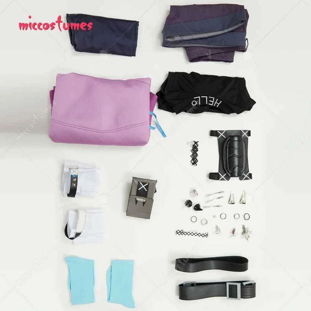 Miccostumes Wiomen's Clove Cosplay Costume Top and Jacket with Shorts and Tights Fullset