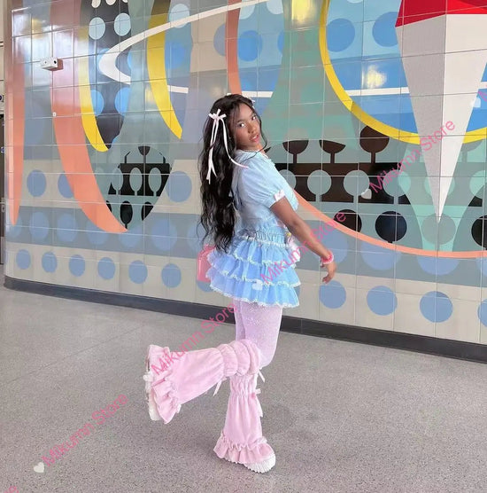 Mikumn Harajuku Sweet Lace Shorts Skirts Y2k Japanese Lolita Kawaii JK Ruffles Bloomers Women Elastic Waist Safety Short Pants SS69