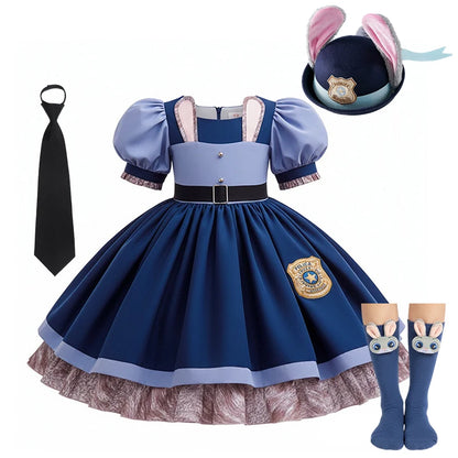 Disney Baby Girls Cosplay Zootopia Judy Bunny Costume For Children carnival Festival Dress Rabbit Police Zoo Fancy Clothes 2026