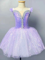 Purple Pink Children Ballet Girls Dance Skirt Kids Sequin Professional Ballet tulle Tutu Ballerina Dress Performance Clothing