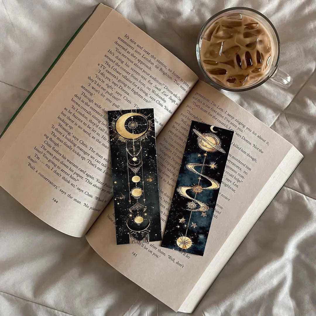 30PCS Mysterious Celestial Body Bookmarks Vintage DIY Page Reading Book Art Stationery Landscape Gift Creative Cards Bookmark