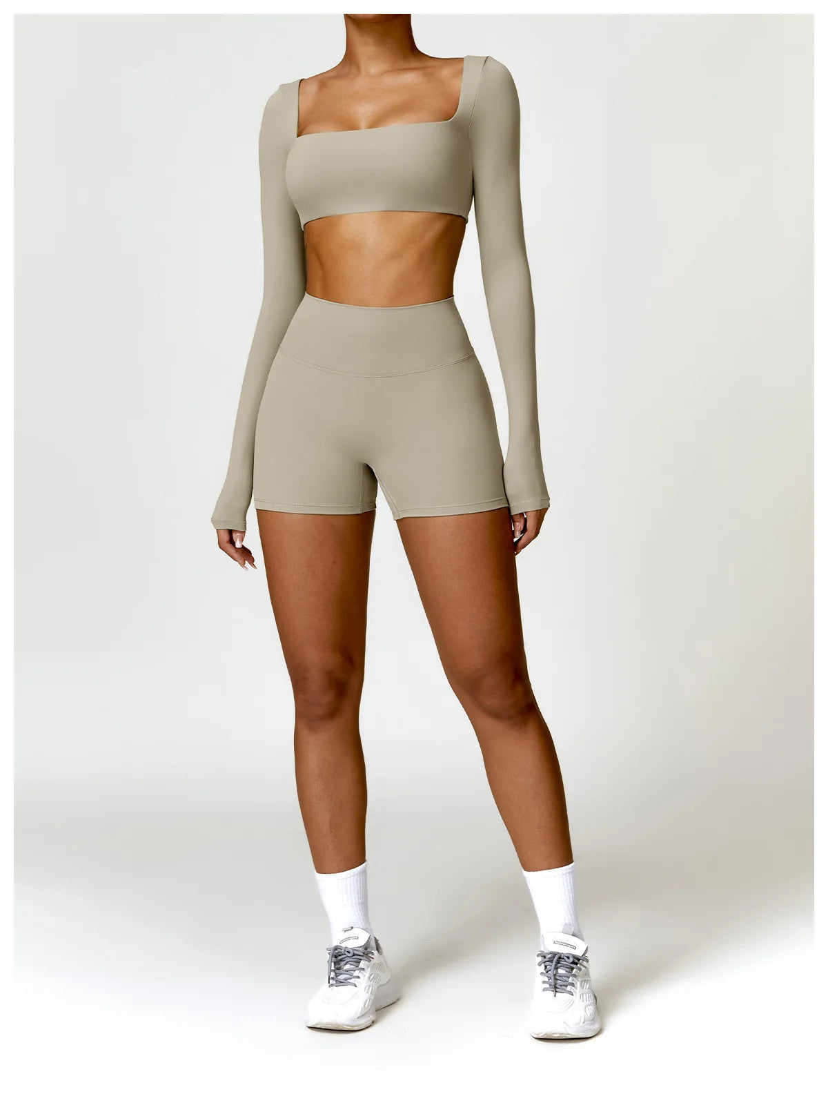 2PCS Yoga Suit Sports Set Women Quick-Drying Gym Set Women Tracksuit Running Workout Long Sleeve Sports Shirt Yoga Clothing SS69