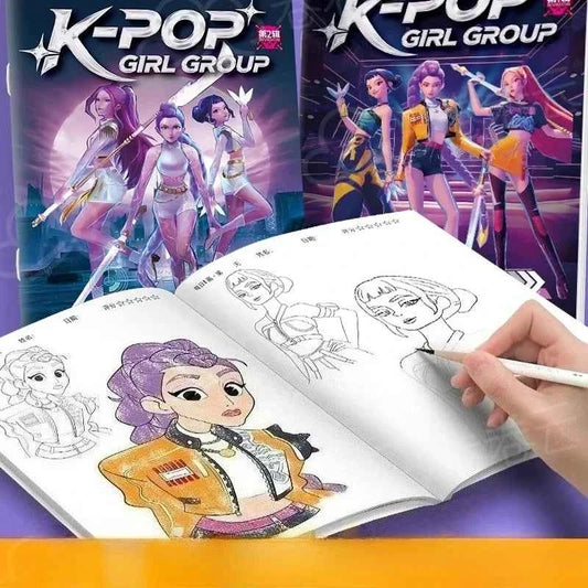 40 page KPO Witch Hunt Rumi Mira Zoey children's and adult anime character drawing practice book drawing coloring book-