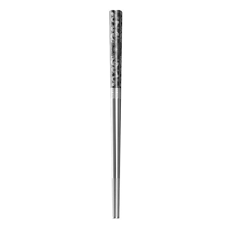 316L Stainless Steel Chopsticks with Dragon Pattern, 5 Pairs